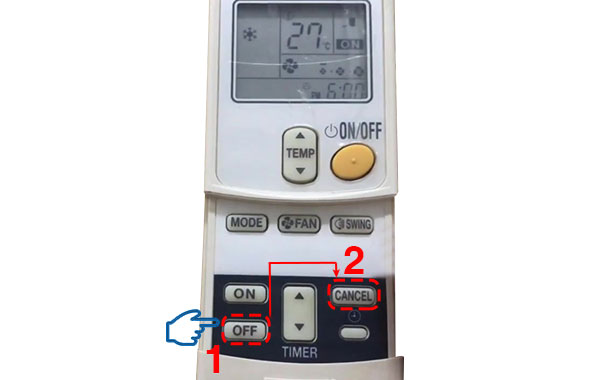 Hủy hẹn giờ tắt máy lạnh Daikin thế hệ cũ